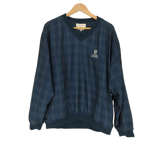 アイゾッド IZOD INTERNATIONAL TOUR フロント刺繍チェック柄Vネックピステ メンズ  L
